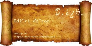 Déri Áron névjegykártya